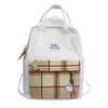 Female Canvas Backpacks for School Teenagers Girls Small Fresh Plaid Bag Kawaii Bookbag Korean College Mochilas 2110269527526
