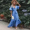 vintage inspirerad blå klänning