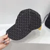 Volledige gedrukte ontwerpbal caps zwart bruin jacquard ventilatie luxe honkbal hoed puur katoen reizen piek pet
