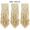 7pcs/Set 130G Synthetic Clip In On Hair Extension Ponytails 22Inch Curly High Temperature Fiber Highlight Color Hairpieces