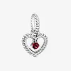 Real 925 Sterling Silver 12 months Beaded Heart Dangle Fit pandora Bracelet Necklace Pendant Charm DIY Jewelry8875505