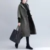 Damesgeulcoats dames 2022 plus size dames kleding winter vintage wolmengsels vrouwelijk losse overjas overjas overjas met hooded lange jas