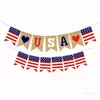 Banner Flags Swallowtail Banners Independence Day String Flags USA Letters Bunting 4th of July Party Decoration Party Supplies T2I52242