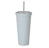 22OZ SKINNY TUMBLERS Matte Colored Acrylic with Lids and Straws Double Wall Plastic Resuable Cup