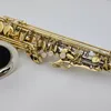 Högkvalitativ Margewate Brass Tube Body Gold Plated Key Alto Saxofon Eb Tune Sax Pearl Button med munstycke