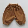 Winter Kids Baby Boys Girls Pocket Pants Children's Clothing Casual Thicken Children Bloomers 210429