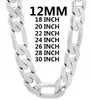 Chains Solid 925 Sterling Silver Necklace for Men Classic 12mm Cuban Chain 18-30 Inches Charm High Quality Fashion Jewelry Wedding