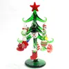 الزجاج شجرة عيد الميلاد الحلي مع 12 مصغرة اليدوية لطيف عيد الميلاد الديكور قلادة سحر الملحقات عطلة حزب الهدايا للأطفال