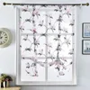 Gardin Drapes Blommor Kök Valance Tulle Sheer Sovrumsfönster Drape Home Decor