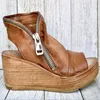 الصنادل 2021 المرأة الصيف منتصف الكعوب أسافين أحذية السيدات خمر بو الجلود زائد الحجم 43 sandalias zapatillas موهير
