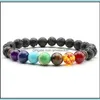 Arte, artigianato Regali Casa Giardino 10 Chakra Uomini Black Lava Healing Balance Beads Reiki Buddha Preghiera Bracciale Yoga in pietra naturale per donne Dr