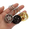 Keychains Luxury Wheel Hub Key Chain Zinc Alloy Tire Styling Car Ring Creative Auto Part Fob Miri22