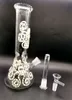 Glow in the dark pipe à eau bong staright narguilé non décoloration impression poulpe bongs en verre dab rig barboteur épais