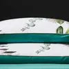 Luxe 600TC coton égyptien fleurs européennes imprimer des ensembles de literie pleine reine king size housse de couette taie d'oreiller ensemble de draps plats # / 210615