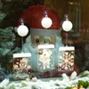 Strings Bell Snowman Xmas Tree Led Window 3D Hanging Lights Christmas Decorative Atmosphere Scene Decor Festive Ornament
