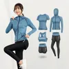 Yoga Outfit 5 PCS Female Tracksuit 2022 Suceless Suit Suction Clothes for Women Litness Tet Top and Pants Short