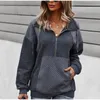 Damen Hoodies Damen Sweatshirts Herbst Frauen warme Hoodie Taschen Frau Langarm Sweatshirt Lose Reißverschluss Top Modestreetwear