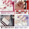 Модный набор из 24 шт., накладные ногти для женщин и девочек, цветущие перерабатываемые накладные ногти, аксессуары, маникюрные инструменты2983820