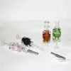 Smoking Skull Glass Nectar bong huile de refroidissement glycérine liquide à l'intérieur avec 14mm Meatl Nail Quartz Tips Keck Clip Reclaimer Silicone Dab Straw Pipes