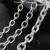 8/11/13/15MM Cool Stainless Steel Silver Color Gold Black Rolo Oval Link Chain Mens Womens Necklace Or Bracelet Bangle7"-38" Chain