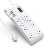 US Stock Bestek 8-outlet Plug Surge Protector Power Strip met 4 USB-poorten, 5v 4.2A, 6-voet Heavy Duty Extension Cord A01301X