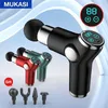 MUKASI LCD Muscle Massage Gun High Speed Vibration Massager Thera After Fitness Decompose Lactic Acid Relief Pain Relax Body 211229