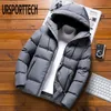 Qualità Mens Parka Giacca invernale Uomo Cotone imbottito piumino Giacche Uomo Moda Top Cerniera Capispalla tinta unita Cappotti 210818