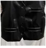 [EAM] Женщины Свободные Fit Black PU кожаный темперамент жилет V-воротника без рукавов мода весна осень 1dc450 21512