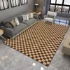 Carpets Flannel Checkerboard Carpet Large Area Rugs For Living Room Non-slip Green Floor Mat Soft Bedside Rug Girl Bedroom Deco J9f4