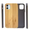 Capas de telefone de madeira genuína para iPone 12 11 Pro Max X XR XS 7 8plus Nature Capa de madeira de bambu com TPU macio à prova de choque