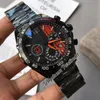 1 Miyota Quartz Chronograph Mens Watch Ayrton Senna Edition PVD Steel Black Dial Stopwatch Red Rubber Watches 3 Styles Puretime01 Z160A11916646