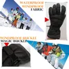 Fingerlose Handschuhe 1 Paar Skihandschuhe für Erwachsene, Winter-Fleece-Innenfutter, warm, für Herren und Damen, winddicht, PU-Leder, rutschfeste Handfläche, wasserdicht