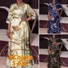 Vestidos de talla grande VONDA 2022 Otoño Mujeres Manga larga Maxi Vestido Vintage Floral Impreso Holiday Sundress Robe Largos