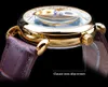 고급 스러움 화이트 골드 시계 디스플레이 브라운 가죽 Moonphase 패션 블루 핸드 스켈레톤 방수 남성 자동 기계식 시계