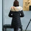 Winter feminino longo casaco casaco mulheres falsificadas colar de pele parkas mulher plus size s-3xl para baixo 211013