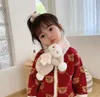 10 pièces automne hiver écharpe pour enfants ours d'hiver dessin animé enfants chaud épais imitation lapin en peluche bébé nouvel an noël enfant foulards rose noir garçon cadeau de fête