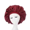 Women Lady Solid Color Extra Large Satin Night Hats Sleep Caps Hair Care Wide Bath Headwear Fashion Accessories