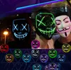 LED Cold Light Halloween Mask led Glowing Black V Adult Party Activities Easter Funny Face Toys Surprise wholesale spot inventory