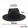Wide Brim Hats Women Man Four Seasons Flat-brim Woolen Top Hat, Metal Fashion Belt, Large-brimmed Felt Plain Weave Hat