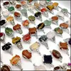 Bagues de bande bijoux mode 30 pièces/lot arc-en-ciel pierres précieuses naturelles anneau mélange Style conceptions femmes cadeau livraison directe 2021 S1Xhm