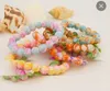 8mm colored glass bracelets imitation agate women wear stretch bracelet advertising promotion small gifts random mix color