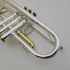 Wysokiej jakości BB Trumpet LT180S-72 Złoty posrebrzany mosiężny profesjonalny instrument muzyczny z przypadkiem