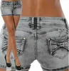 Jean Short Summer High Waist Button Design Slim Fit Byxor Sexig Kvinna Skinny Short Jeans Blue Black Denim 210629