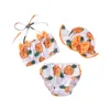 Été petite fille maillots de bain trois pièces enfants bébé filles floral pastèque léopard imprimé Bikini maillot de bain sangle haut + court + chapeau enfants nager plage maillots de bain