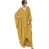 Women Dress V Neck Batwing Sleeve Dot Print Bohemia es Sexy Long Floral Maxi Irregular Plus Size es 210513