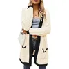 Knitki damskie Tees Moda Długi Sweter Cardigans Kobiety Zima Duży Rozmiar Kurtka Rękaw Coatfashion Casual Knitwear Solid Patchwork Outerwea