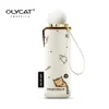OLYCAT lindo Mini paraguas gato ultraligero bolsillo niños paraguas cinco plegable protección solar a prueba de viento paraguas de dibujos animados lluvia mujeres