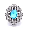 Lüks Kristal Gümüş Renk Snap Düğmesi Charms Kadınlar Takı Bulguları Parlak Rhinestone 18mm Metal Snaps Düğmeler DIY Bilezik Mücevherat