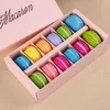 La boîte de macaron contient 12 cavités 20 * 11 * 5cm Cadeaux d'emballage alimentaire Boîtes de fête en papier pour boulangerie Cupcake Snack Candy Biscuit Muffin Box DAP336