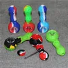 Silicone Tubulação de fumar Dab Rigs FDA Silício Tubos de mão com tigela de vidro Bongs Tabaco Erva a seco Caneta de vaporizador